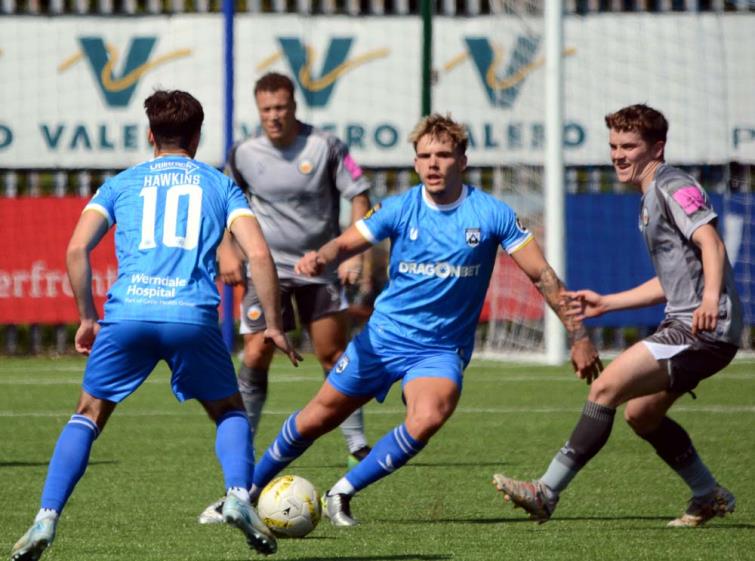 Corey Shephard - the midfielder created two assists and also bagged a beauty himself. Picture Gordon Thomas